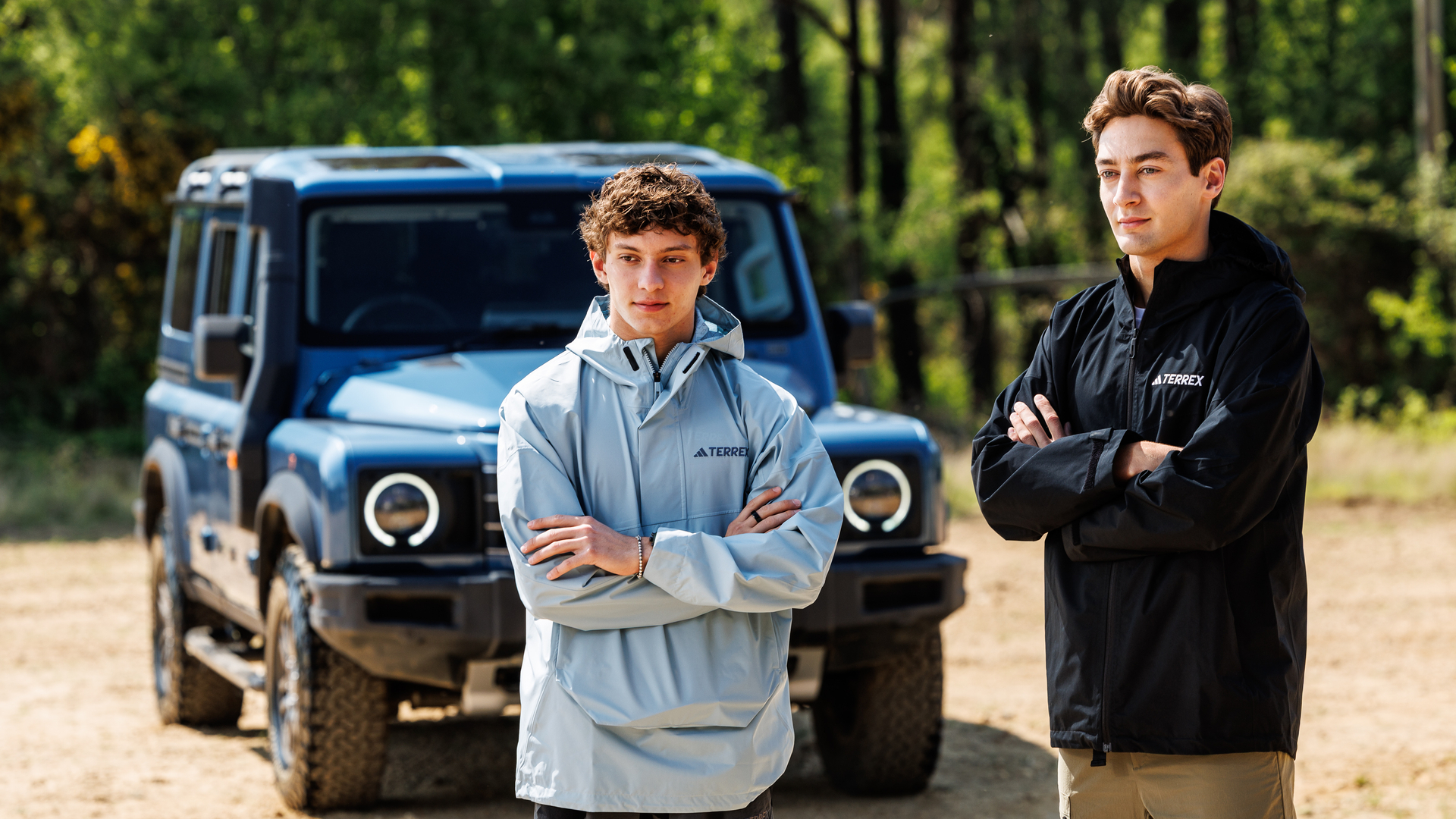 George and Kimi with INEOS Grenadier posed