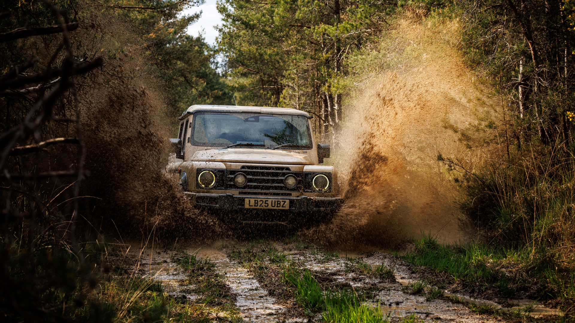 George and Kimi with INEOS Grenadier driving